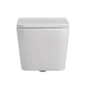 Комплект унитаза Abber Rechteck AC1201-AC0105-AC0120MCH с сиденьем Микролифт и клавишей смыва цвет Матовый хром