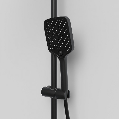 Душевая система Berges Pulsar 075012 с термостатом Черная матовая латунь на стену