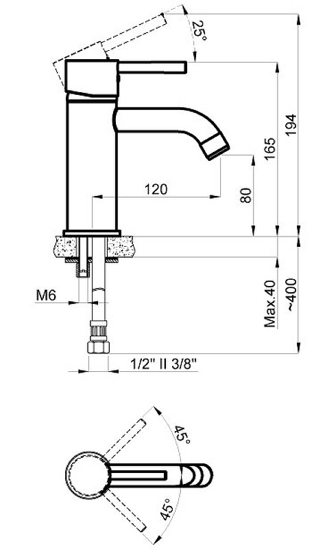 Смеситель для раковины Azario Tasco AZ-15164501 Хром латунь