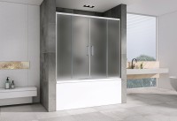 Шторка на ванну Abber Schwarzer Diamant 160х140 AG57160M профиль Хром стекло матовое