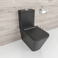 Унитаз компакт beWash Kraft BKBWR105635 Черный матовый с бачком и сиденьем Микролифт фарфор напольный
