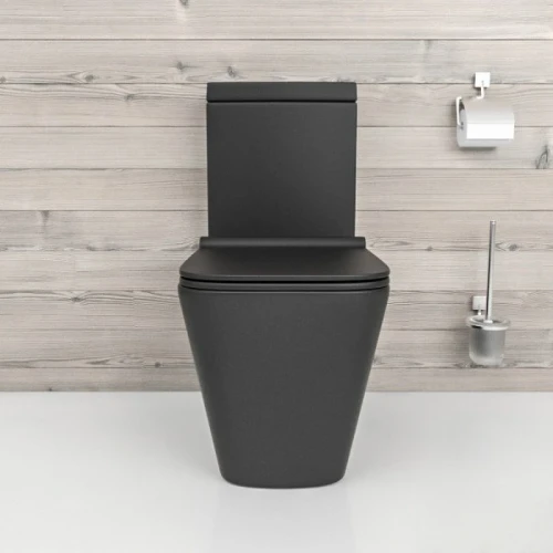 Унитаз компакт beWash Kraft BKBWR105635 Черный матовый с бачком и сиденьем Микролифт фарфор напольный