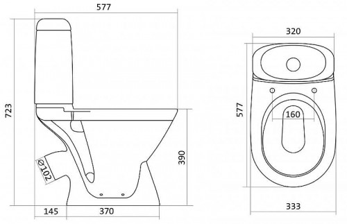 Унитаз Santek Римини 1.WH30.2.130 с бачком и сиденьем