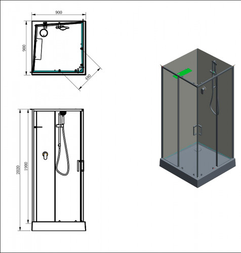 Душевая кабина Aquanet Passion EVO S White 90х90 281963 без гидромассажа