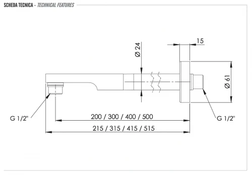 Кронштейн для верхнего душа Remer 348N40CFP цвет Черный брашированный хром