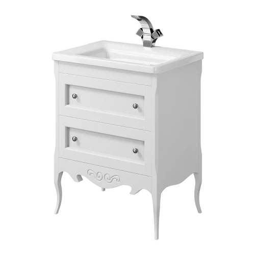 Тумба под раковину Creto Viva 66 13-1007W White МДФ / ЛДСП, массив дерева