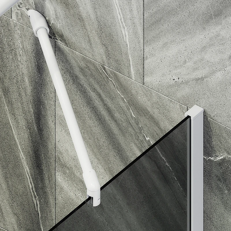 Шторка на ванну Maybah Glass MGV-81-1ш 700x1400 в широком профиле Белый стекло графитовое