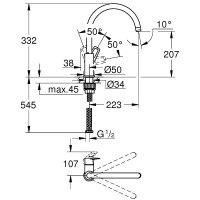 Смеситель для кухни Grohe BauLoop 31232001 Хром латунь