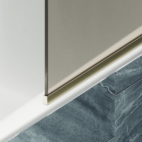 Шторка на ванну Maybah Glass MGV-136-3у 440x1400 в узком профиле Золото стекло бронзовое матовое
