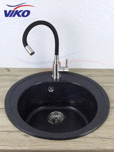 Смеситель для кухни Viko V-4428 Нержавеющая сталь Черный