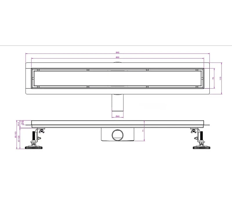 Душевой лоток Ceruttispa 80 LW-DC780 11304 с решеткой цвет Хром под плитку с поворотным выпуском