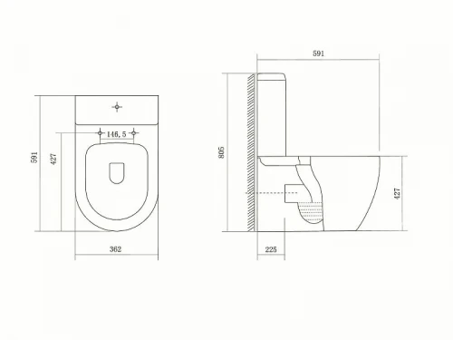 Унитаз компакт Aquatek Оберон AQ1273S-00 с бачком и сиденьем Микролифт фарфор напольный