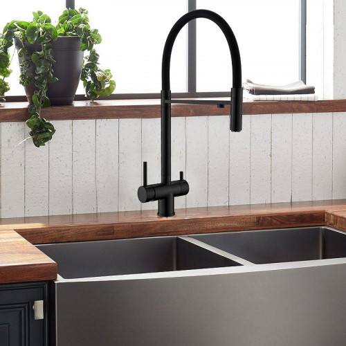 Смеситель для кухни WesnaArt Eko EKO05-160MatBlack Черный матовый