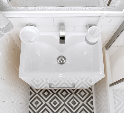 Тумба с раковиной 1MarKa July 50Н У85933 Дуб сонома Белая МДФ / ЛДСП