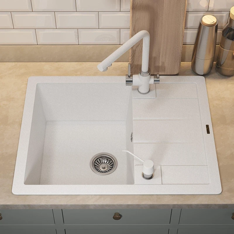 Кухонная мойка Uperwood Quartz Premium UPD-03-01 65 3910202108 цвет Белый матовый