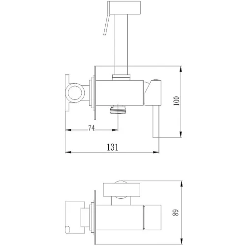 Гигиенический душ со смесителем Haiba HB5512-4 Бронза латунь на стену