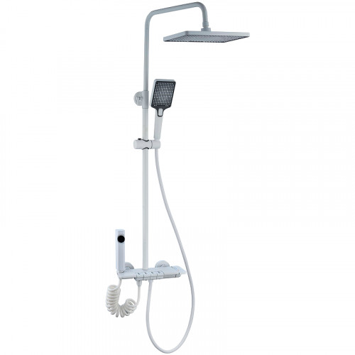 Душевая система Royce Abby RCS-110304WH Белая матовая латунь на стену
