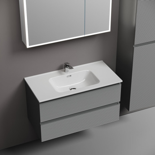 Тумба под раковину Sancos Folk 90 FL90ES подвесная Ergraut soft