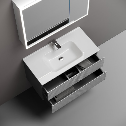 Тумба под раковину Sancos Folk 90 FL90ES подвесная Ergraut soft