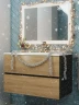 Тумба с раковиной Uperwood Barsa 80 293020543 подвесная цвет Черный матовый Дуб сонома