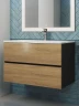 Тумба с раковиной Uperwood Barsa 80 293020543 подвесная цвет Черный матовый Дуб сонома