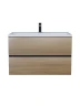 Тумба с раковиной Uperwood Barsa 80 293020543 подвесная цвет Черный матовый Дуб сонома