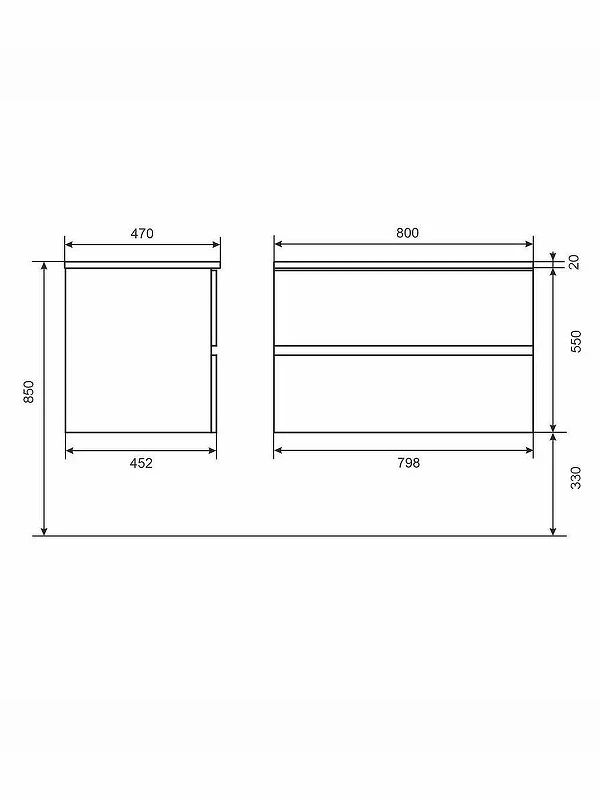 Тумба с раковиной Uperwood Barsa 80 293020543 подвесная цвет Черный матовый Дуб сонома