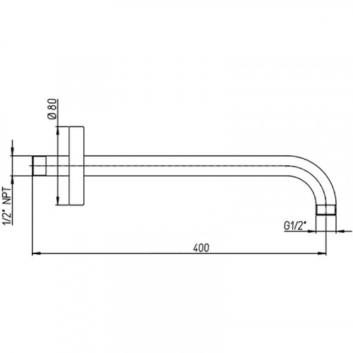 Кронштейн для верхнего душа Paini 50CR745T140BI Хром глянцевый