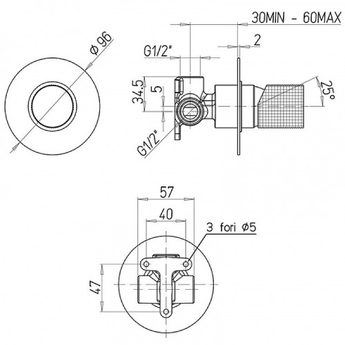 Смеситель для душа Paini Cox Grip 7GCR690 Хром
