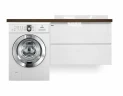 Тумба с раковиной Эстет Malibu Luxe 155 R ФР-00007114 подвесная Белая Темное дерево МДФ / ЛДСП