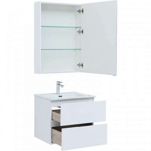 Комплект мебели для ванной Aquanet Алвита New 60 274216 подвесной Белый матовый МДФ / ЛДСП