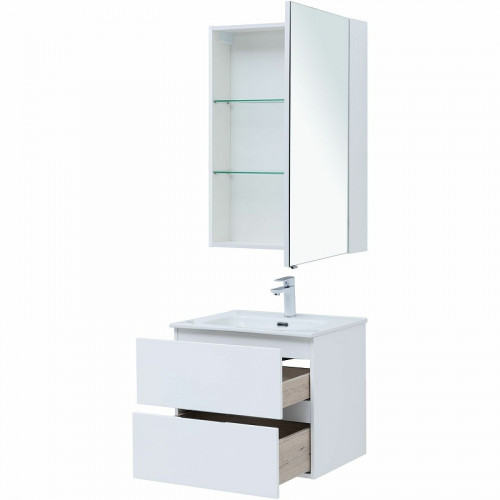 Комплект мебели для ванной Aquanet Алвита New 60 274216 подвесной Белый матовый МДФ / ЛДСП
