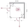Душевой уголок BelBagno Kraft 100х80 KRAFT-AH-22-100/80-C-Cr-R профиль Хром стекло прозрачное