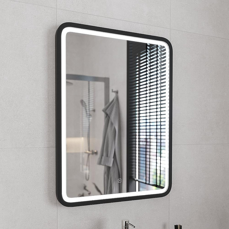 Зеркало DIWO Оренбург 60 ЗЛП1726 с подсветкой цвет Черный с сенсорным выключателем