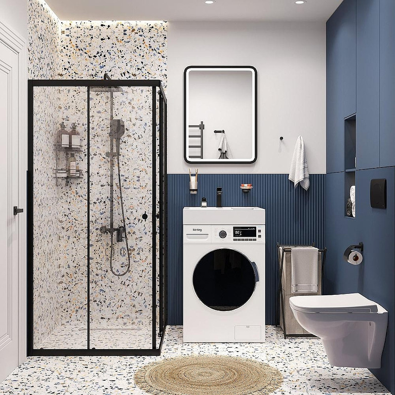 Зеркало DIWO Оренбург 60 ЗЛП1726 с подсветкой цвет Черный с сенсорным выключателем