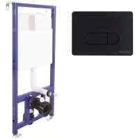 Комплект унитаза Ceramicanova Forma CN3009 с инсталляцией Berges Novum D5 040235 с сиденьем Микролифт и Черной матовой клавишей смыва фарфор подвесной