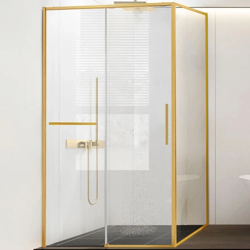 Душевой уголок Vincea Slim Soft 130x90 VSR-1SS9013CLG профиль Брашированное золото стекло прозрачное