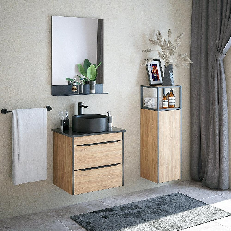 Столешница под раковину Corozo 65 SD-00001714 цвет Черный