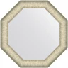 Зеркало Evoform Octagon 50x50 BY 7421 в багетной раме - Брашированное серебро 59 мм