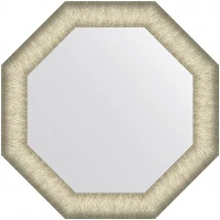 Зеркало Evoform Octagon 50x50 BY 7421 в багетной раме - Брашированное серебро 59 мм