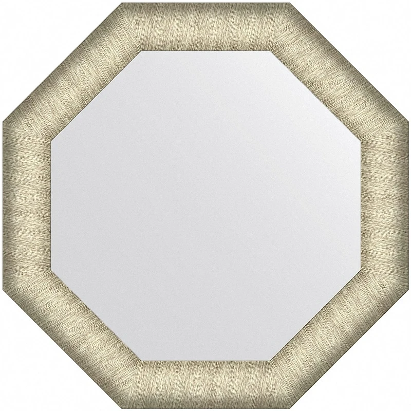 Зеркало Evoform Octagon 50x50 BY 7421 в багетной раме - Брашированное серебро 59 мм