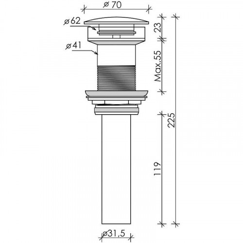 Донный клапан для раковины Ceramicanova CN2000 click-clack Белый