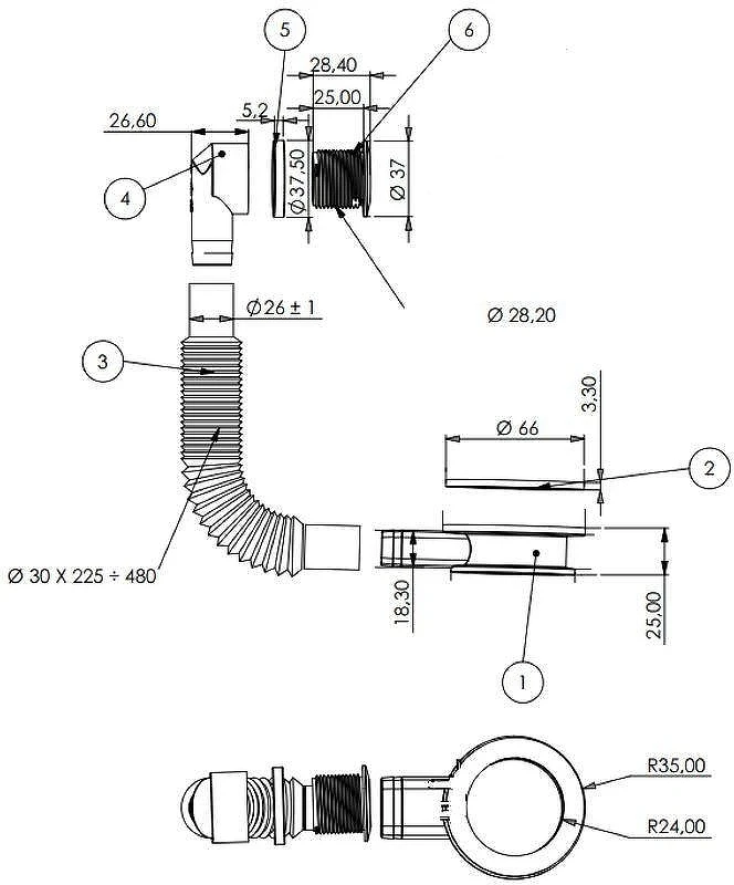 Слив-перелив для раковины Aquanet 312686 цвет Хром