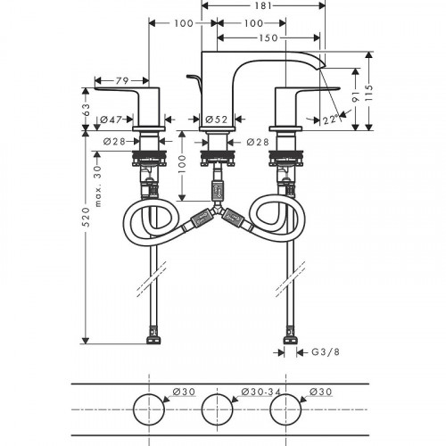 Смеситель для раковины Hansgrohe Vivenis 75033670 Черный матовый латунь