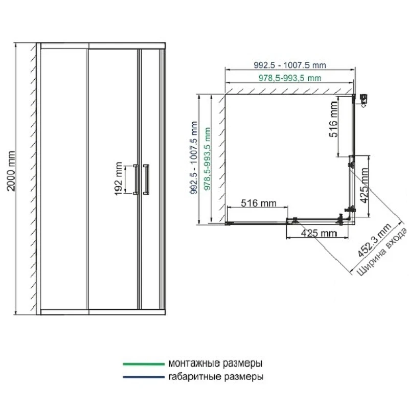 Душевой уголок WasserKRAFT Main 100x100 41S19 профиль Хром стекло прозрачное