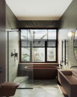 Душевая перегородка Maybah Glass MGD-689-6у 890x1950 в узком профиле Черный стекло прозрачное