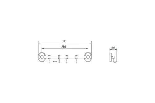 Вешалка для полотенец Ekko E1915-4 цвет Хром