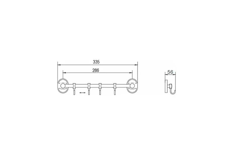 Вешалка для полотенец Ekko E1915-4 цвет Хром