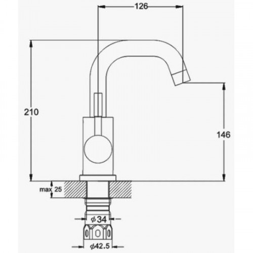 Смеситель для раковины D-Lin H110315-L Сатин