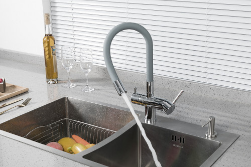 Смеситель для кухни Gappo G4398-30 Хром Серый латунь